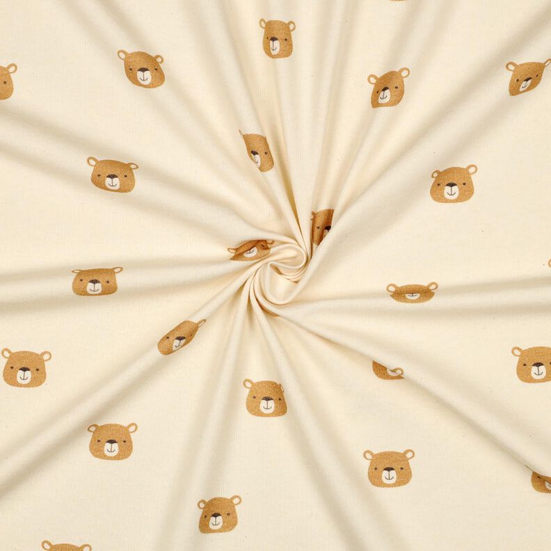 GOTS jersey di cotone orsi | Poppy Fabrics – bianco lana/marrone chiaro, image number 3