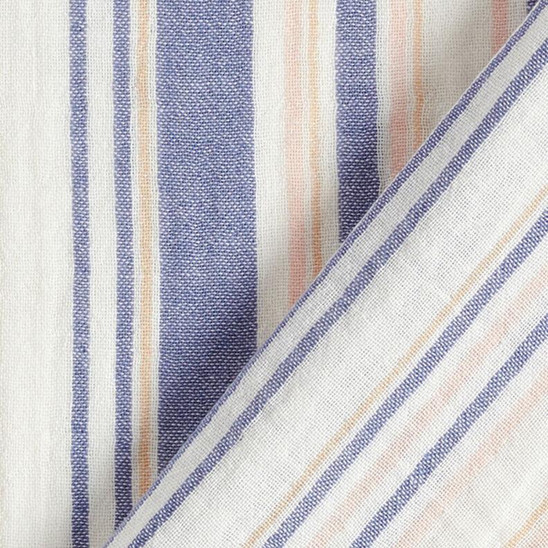 mussolina / tessuto doppio increspato righe tinte in filo | Poppy – bianco/blu marino,  image number 4