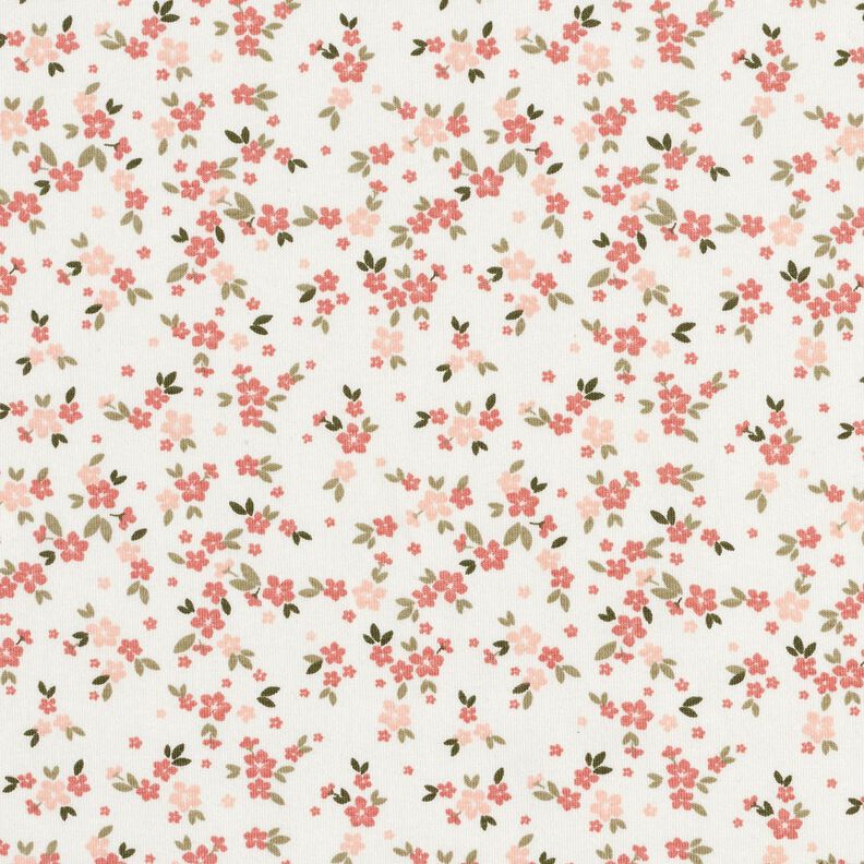jersey di cotone Fiori rosa – avorio, image number 1