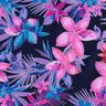 tessuto per costumi da bagno Fiori tropicali – blu marino/pink,  thumbnail number 6