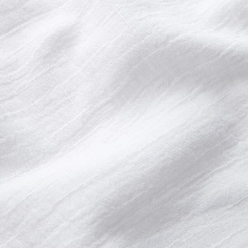 bambù mussolina / tessuto doppio increspato struttura – bianco,  image number 2