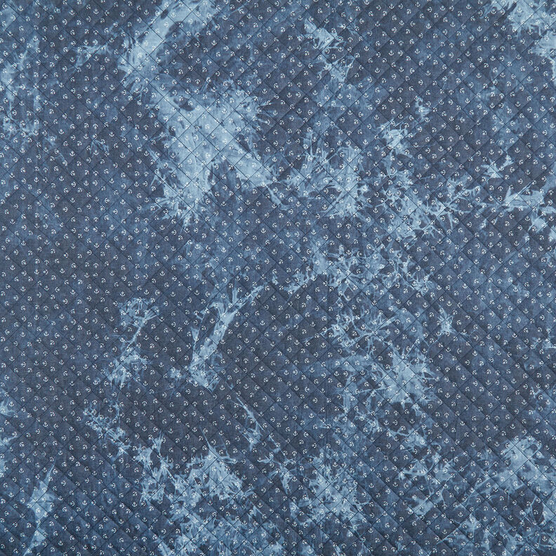 Tessuto Chambray trapuntato con ancora batik – colore blu jeans,  image number 1