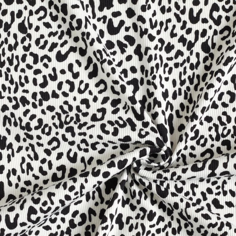 jersey a coste Motivo leopardato &ndash; bianco lana,  image number 3