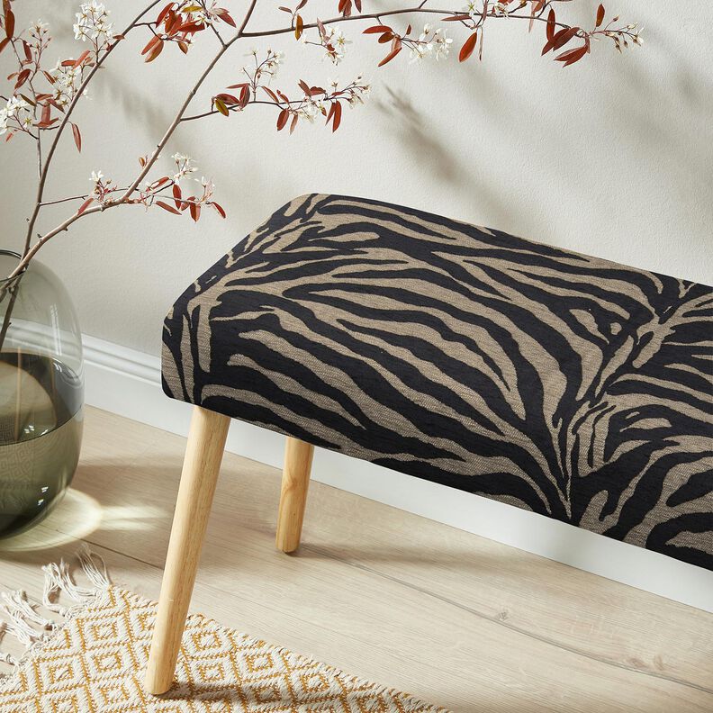 tessuto da tappezzeria Jacquard zebra – cachi/nero,  image number 8