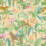 tessuto arredo mezzo panama animali della giungla – beige/verde,  thumbnail number 1
