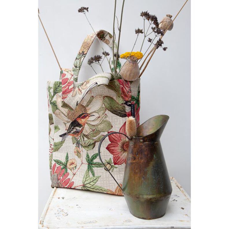 tessuto arredo gobelin uccelli – naturale,  image number 3