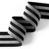 nastro elastico a righe [40 mm] – nero/argento,  thumbnail number 2