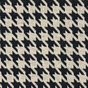 Tessuto in maglia pied de poule – beige chiaro/nero, 
