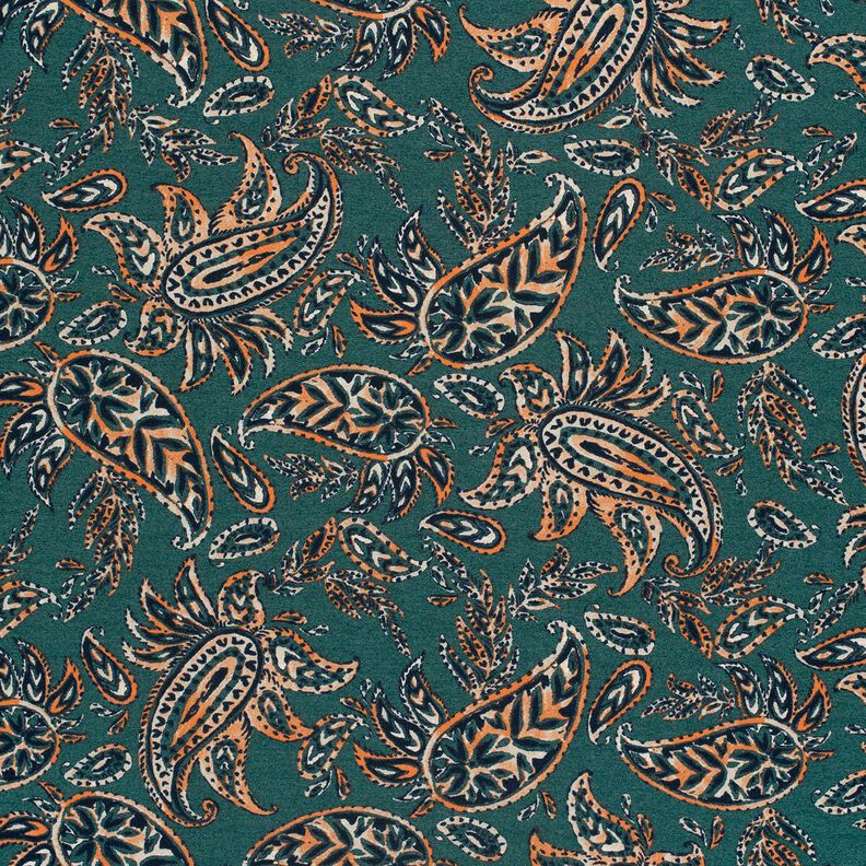 jersey romanit Paisley – abete blu/arancio pesca, image number 1