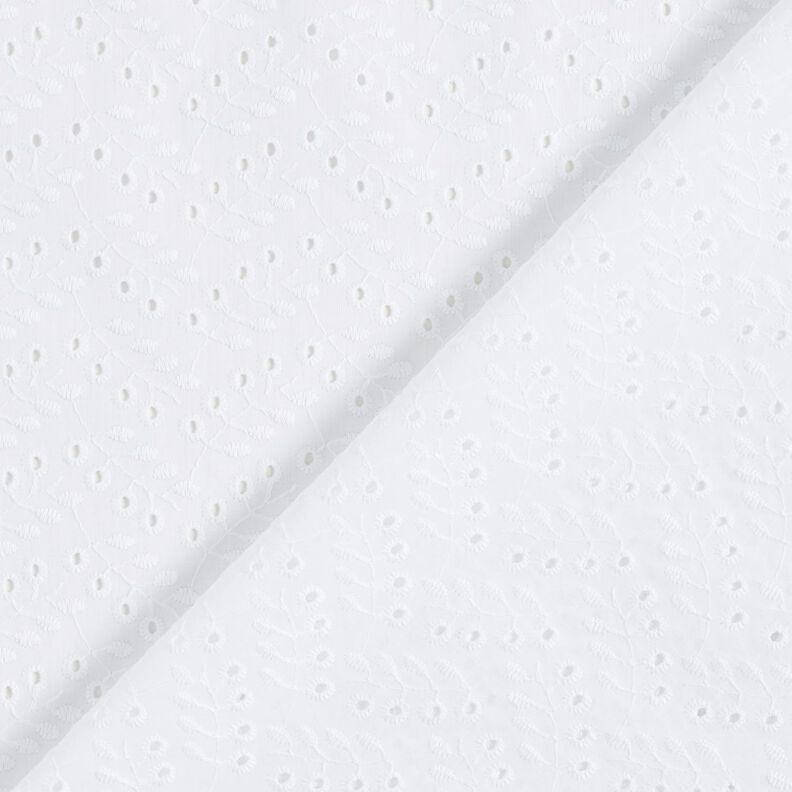 batista ricami a giorno Tralci di foglie – bianco,  image number 3