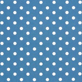 popeline di cotone grandi pois – colore blu jeans/bianco, 