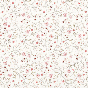jersey di cotone Tralci di fiori – bianco lana, 