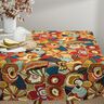 tessuto in cotone cretonne Fiori folcloristici – rosso carminio/petrolio,  thumbnail number 8