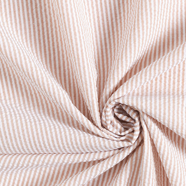 seersucker misto cotone, righe – beige/bianco lana,  image number 3