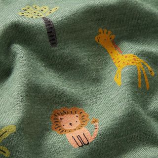 jersey di cotone Animali della giungla  – verde, 