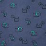 flanella di cotone dinosauri impertinenti | Poppy Fabrics – colore blu jeans/verde smeraldo,  thumbnail number 1