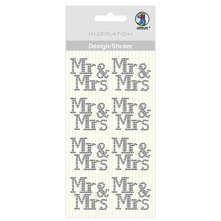 Adesivi design Mr & Mrs [ 8 pezzo/i ] – argent metallica, 