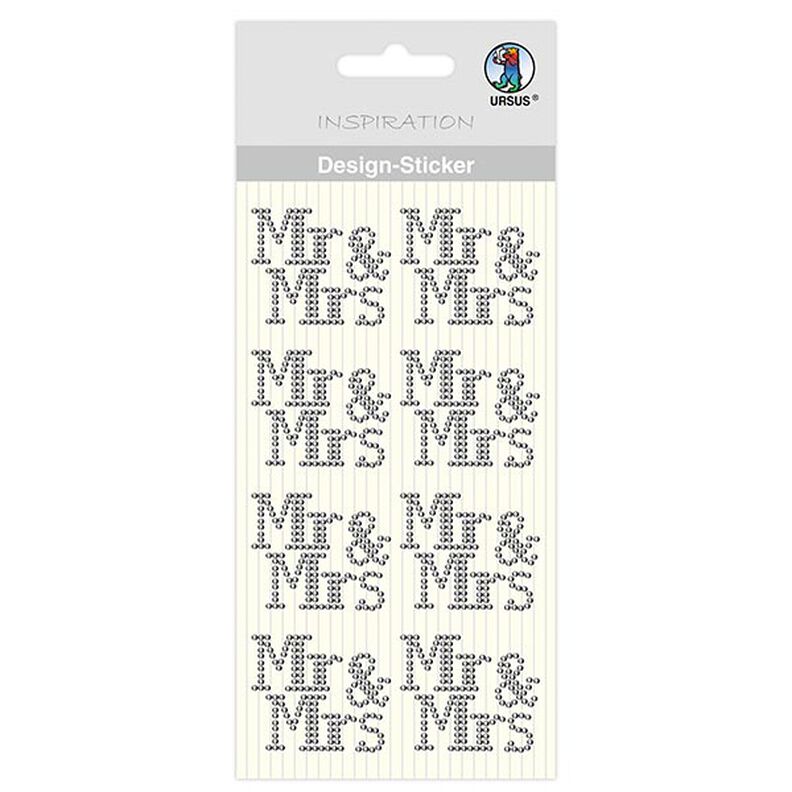 Adesivi design Mr & Mrs [ 8 pezzo/i ] – argent metallica,  image number 1