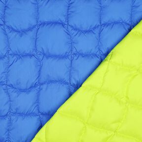 tessuto trapuntato Quadrati ondulati – blu reale/verde neon, 