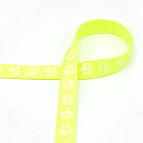 Nastro riflettente Guinzaglio per cani Zampe [20 mm] – giallo neon, 