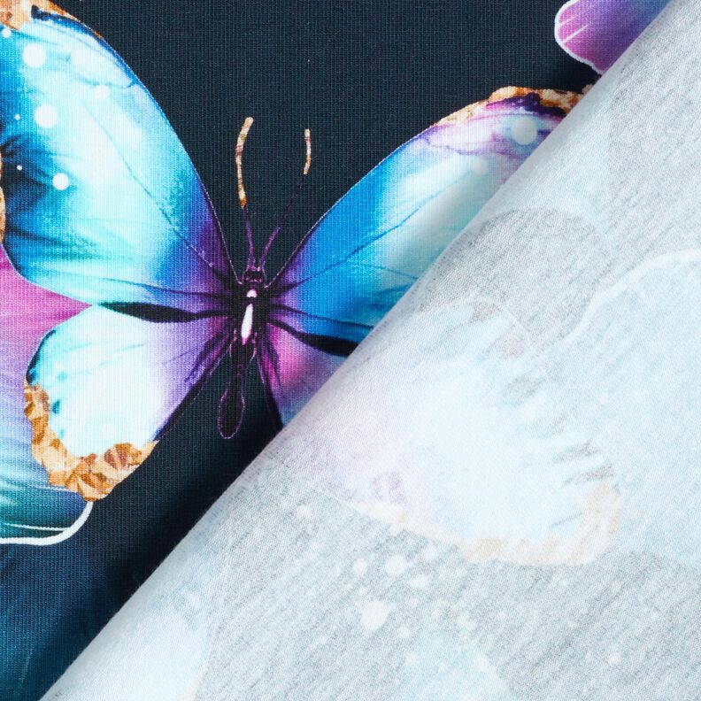 jersey di cotone Farfalle di Ginkgo | Glitzerpüppi  – blu notte,  image number 4