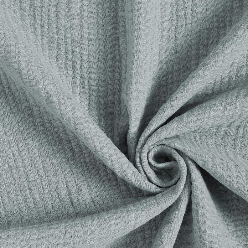 Mussola di cotone a tre strati tinta unita – grigio elefante,  image number 1