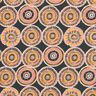 tessuto in cotone cretonne cerchi stile etnico – antracite,  thumbnail number 1
