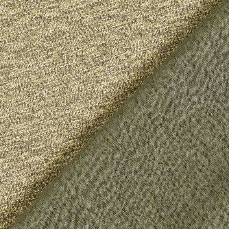 Jersey di lino melange lucido – cachi/oro effetto metallizzato,  image number 5