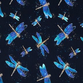 jersey di cotone Libellule | Glitzerpüppi – blu notte/turchese chiaro, 