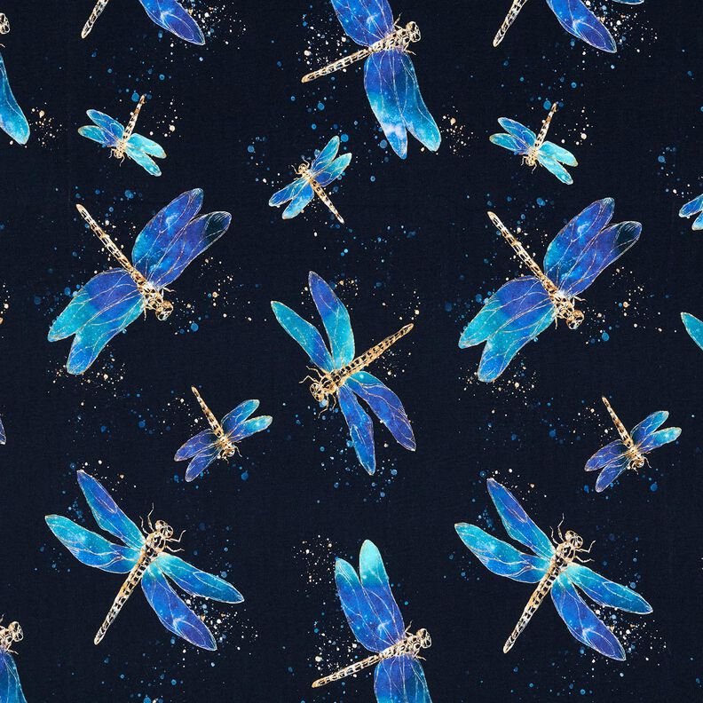 jersey di cotone Libellule | Glitzerpüppi – blu notte/turchese chiaro,  image number 1