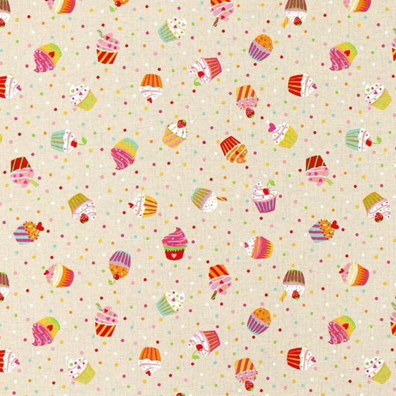 tessuto arredo mezzo panama muffin colorati – naturale,  image number 1