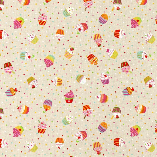 tessuto arredo mezzo panama muffin colorati – naturale,  image number 1
