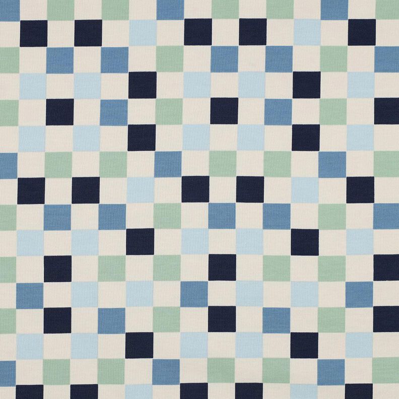 jersey di cotone Controllo | Poppy Fabrics – naturale/grigio blu,  image number 1