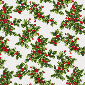 tessuto arredo canvas rametti di vischio – verde/rosso, 