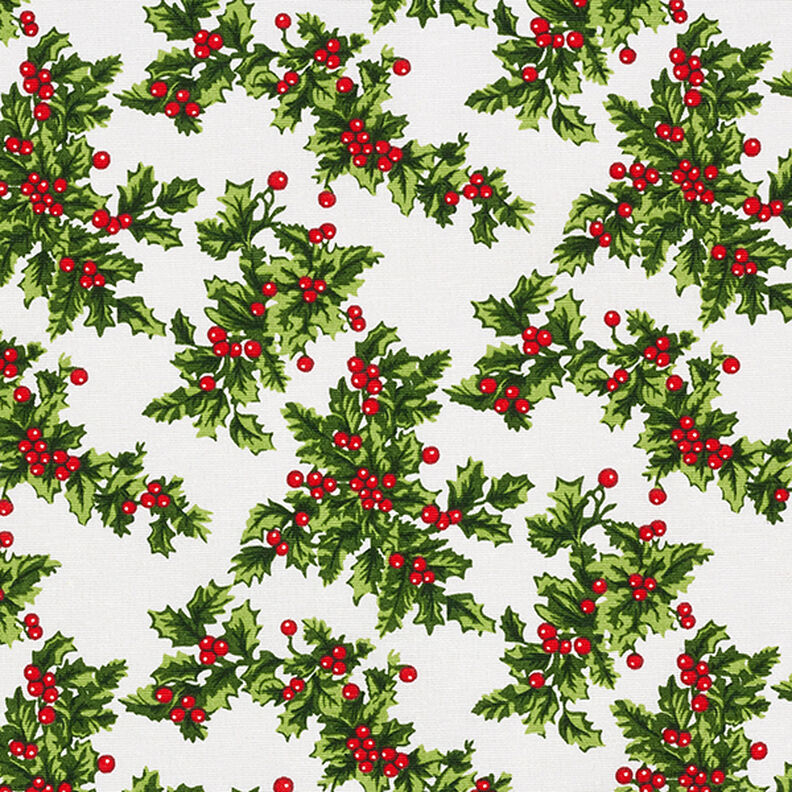 tessuto arredo canvas rametti di vischio – verde/rosso, image number 1