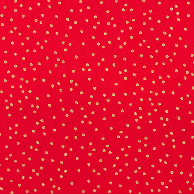 tessuto in cotone popeline Punti fini – rosso/oro,  image number 1