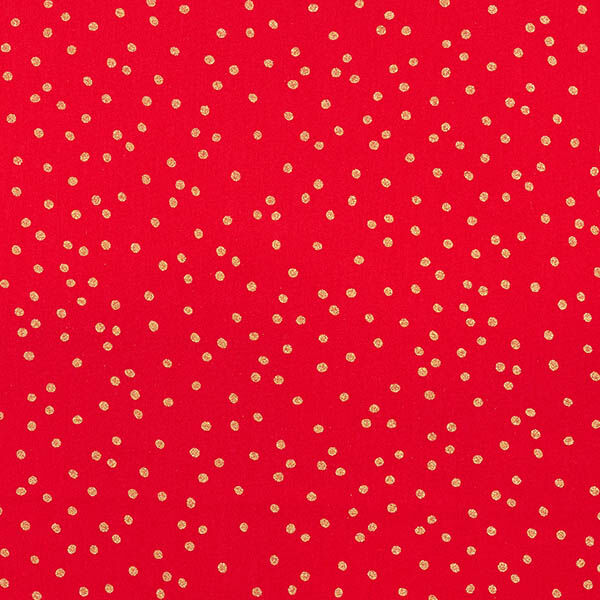 tessuto in cotone popeline Punti fini – rosso/oro, image number 1