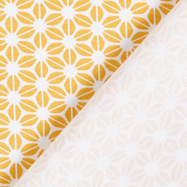 jersey di cotone Motivo floreale astratto – bianco lana/giallo curry,  image number 4