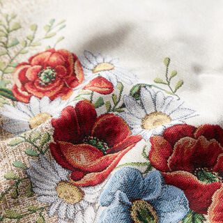 taglio di tessuto arredo gobelin fiori selvatici – beige, 