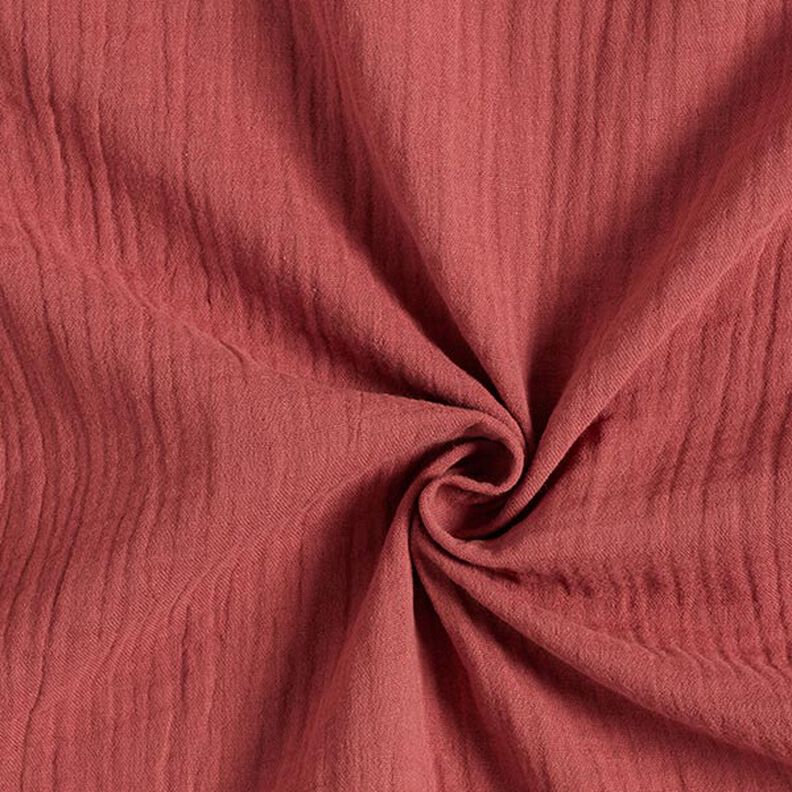 GOTS mussolina / tessuto doppio increspato | Tula – rosso carminio,  image number 1
