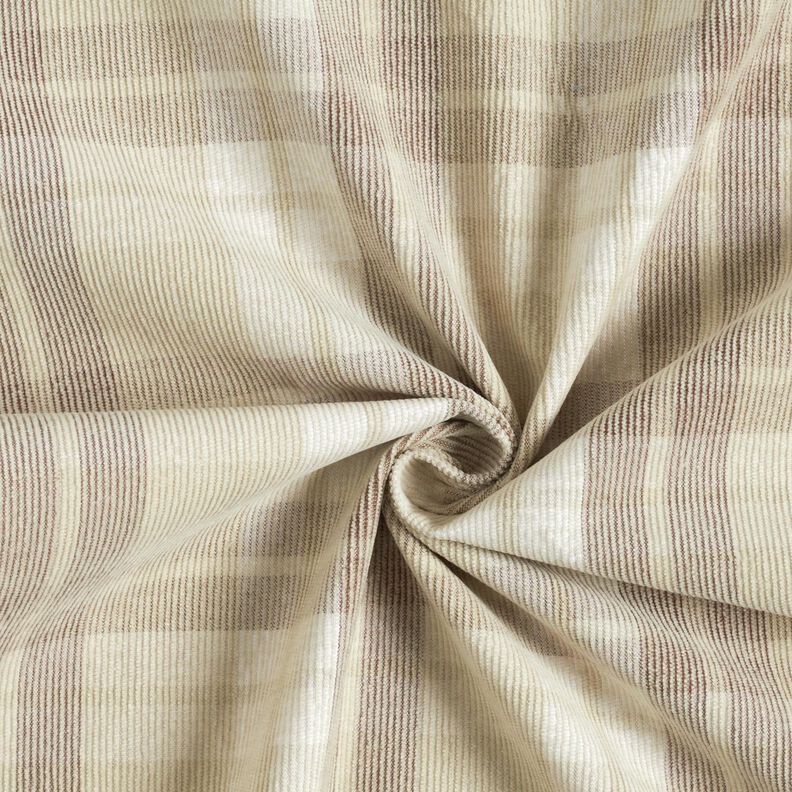 Velluto a coste con quadri scozzesi – anacardo, image number 4