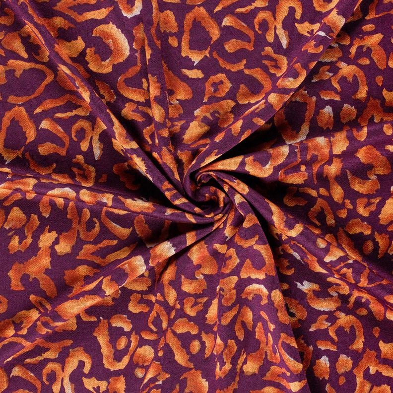 jersey romanit Motivo leopardato – melanzana/terracotta, image number 3