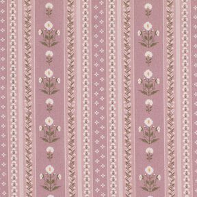 tessuto in cotone popeline Ghirlande di fiori – rosa anticato/bianco lana, 