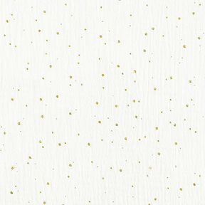 mussola di cotone, macchie dorate sparse – bianco/oro, 