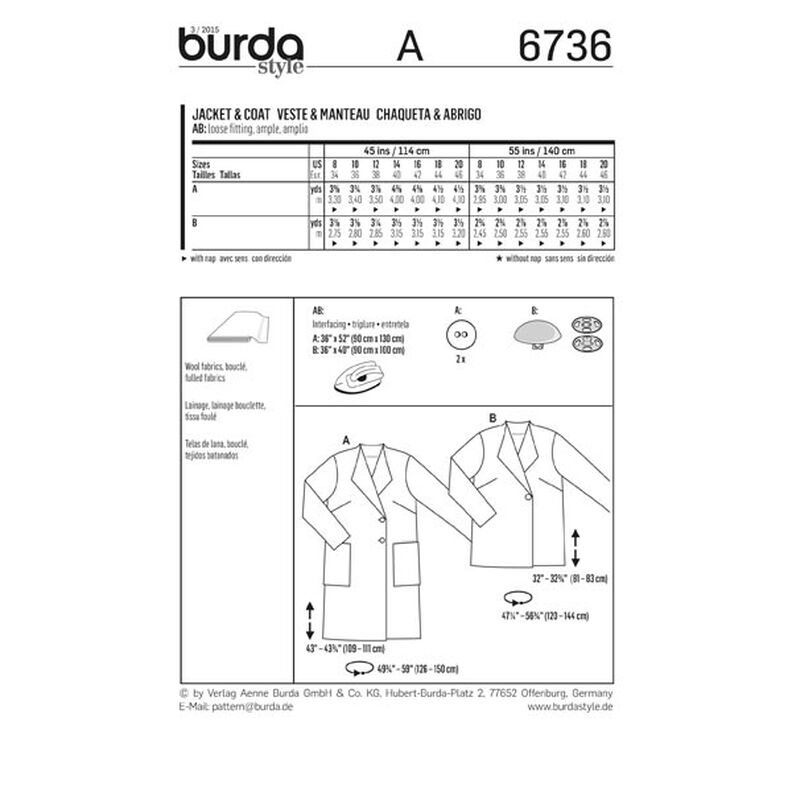 Giacca / Cappotto, Burda 6736,  image number 7