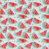 tessuto in cotone popeline anguria – blu ghiaccio/rosa fucsia acceso,  thumbnail number 1