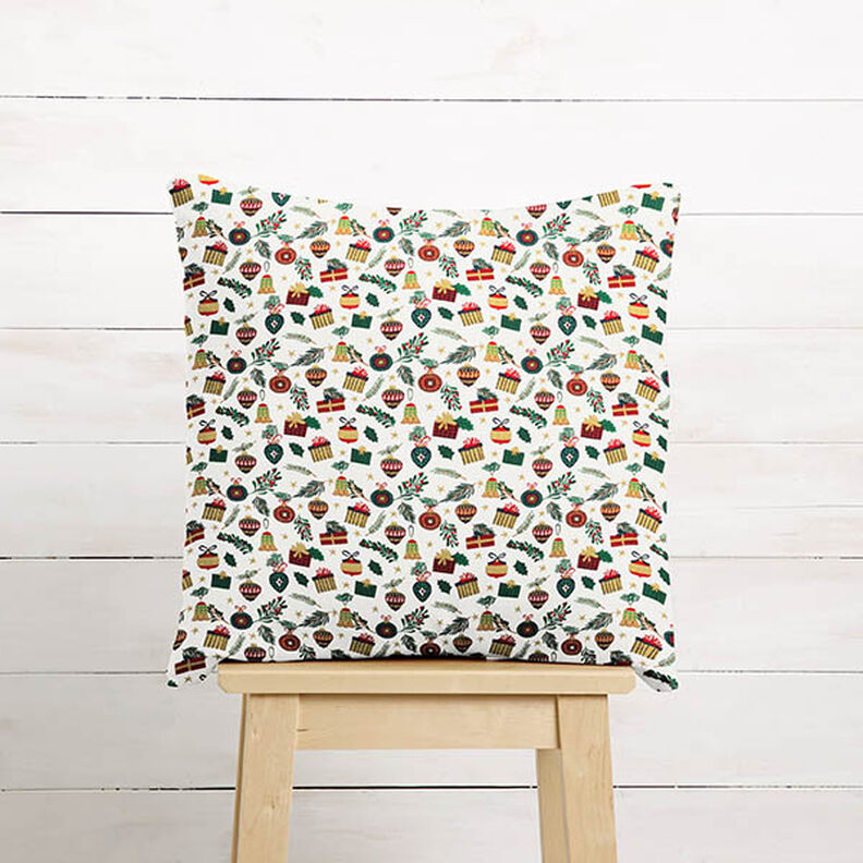 tessuto in cotone popeline Regali – bianco lana/oro, image number 8