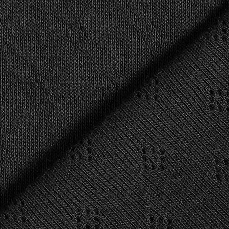 jersey maglia fine con motivi traforati – nero,  image number 3