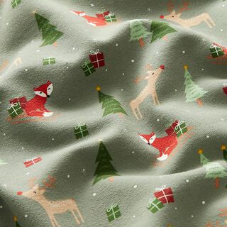 felpa garzata volpe e renna nella foresta natalizia – canna palustre, 