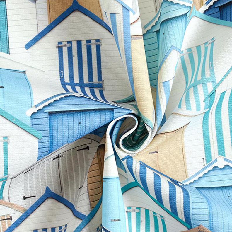 tessuti da esterni tessuti canvas case sul mare – blu/bianco,  image number 3